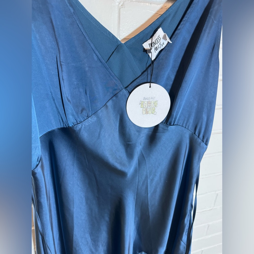 Princess Polly Athenia Mini Dress Navy Low Impact Size 12 NWT Summer Staple - Picture 8 of 9